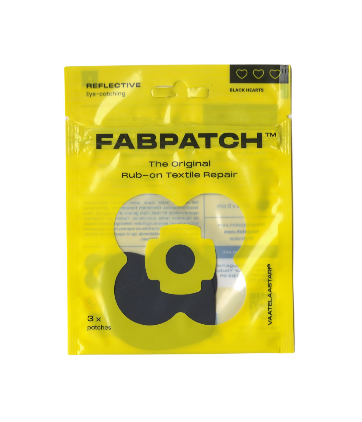 FABPATCH REFLECTIVE Black hearts