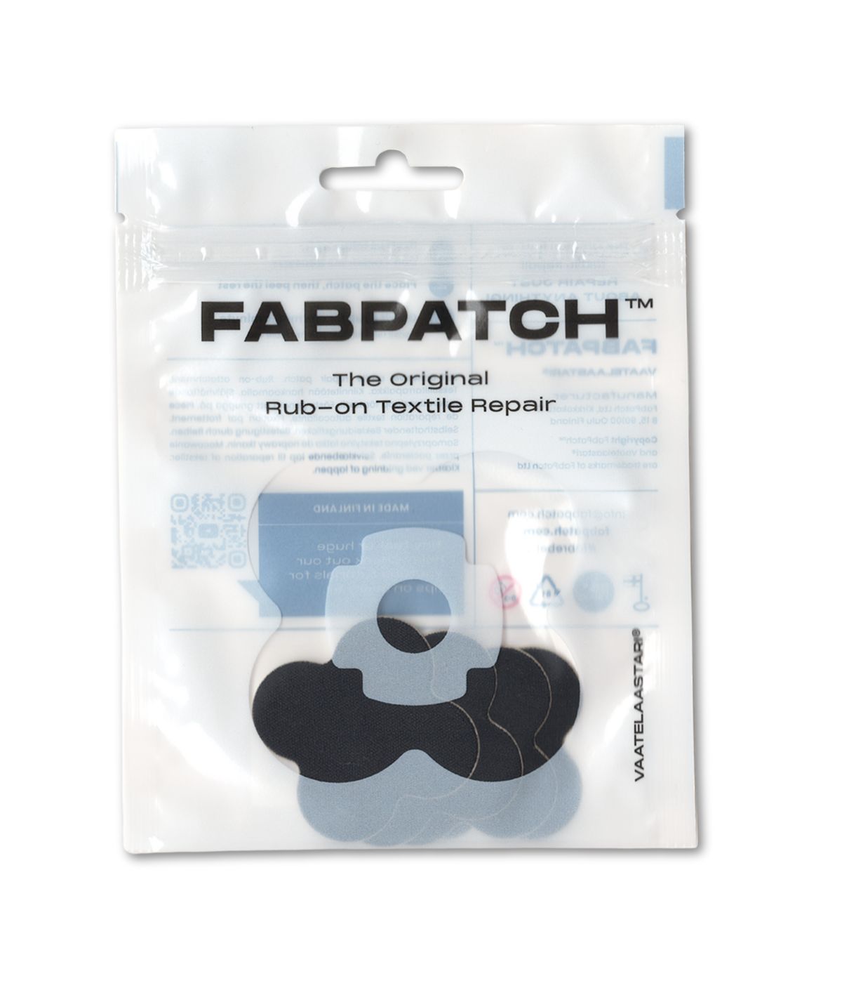 FABPATCH STRETCH Black mini flowers