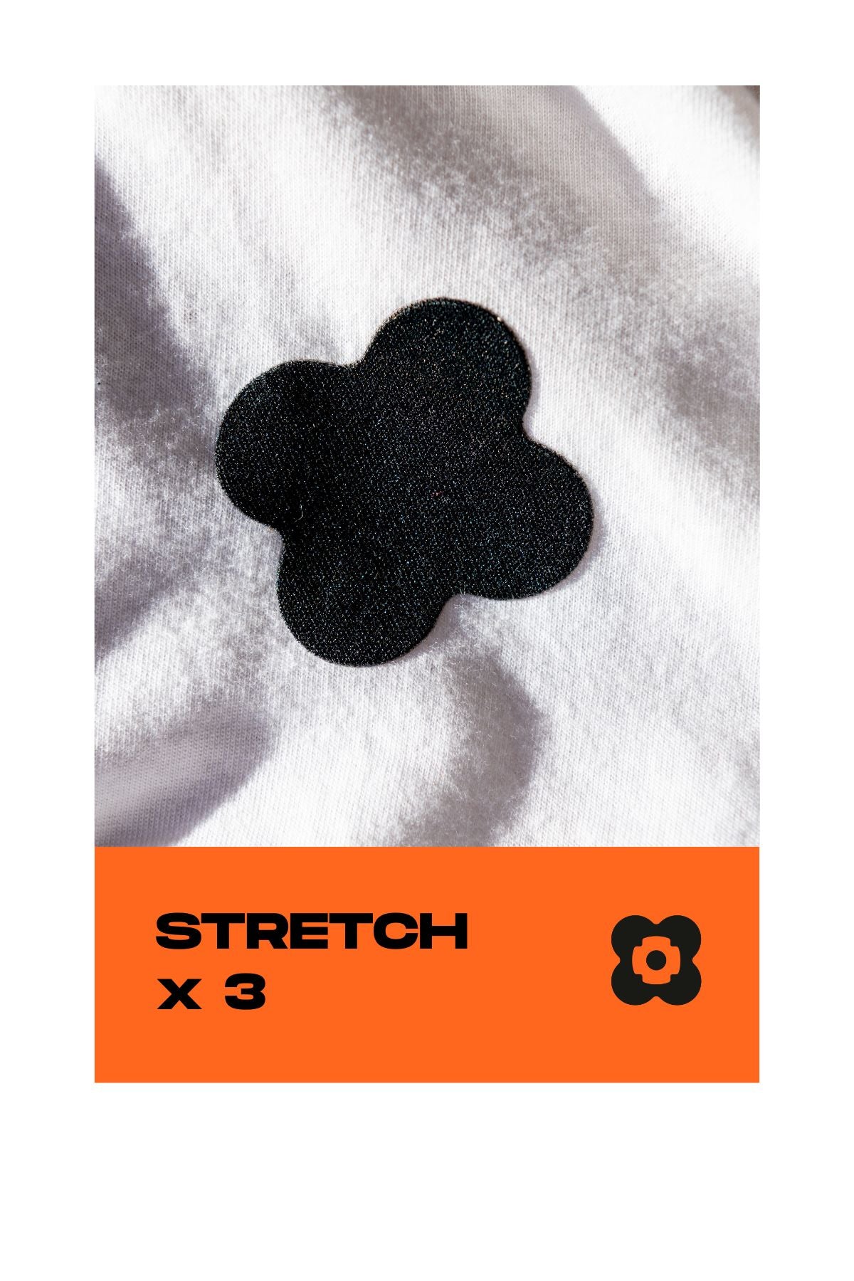 FABPATCH STRETCH Black mini flowers