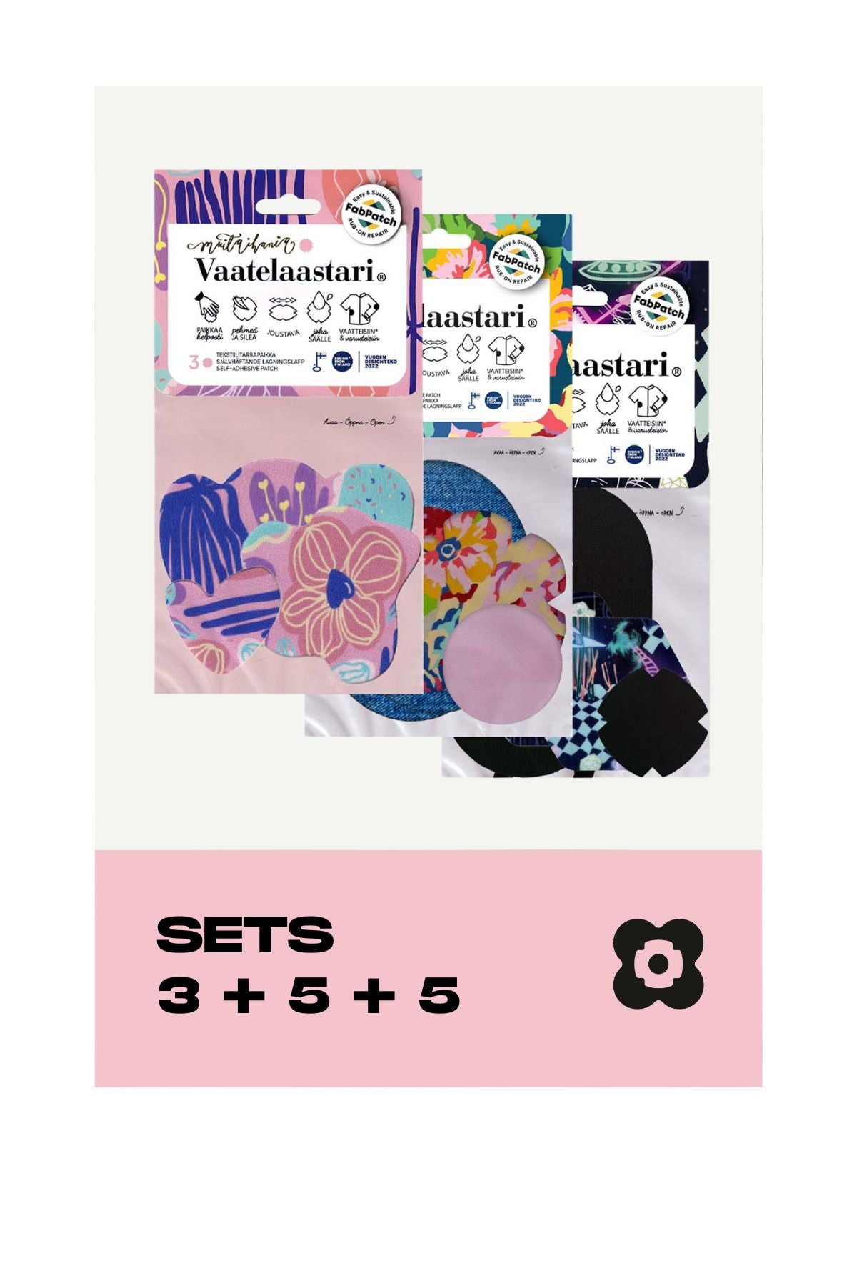 VÄRIKÄS VAATELAASTARI SETTI KANGASPAIKKA
