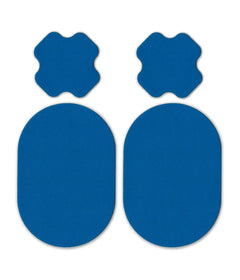 FabPatch Vaatelaastari sky blue flowers korjauspaikka